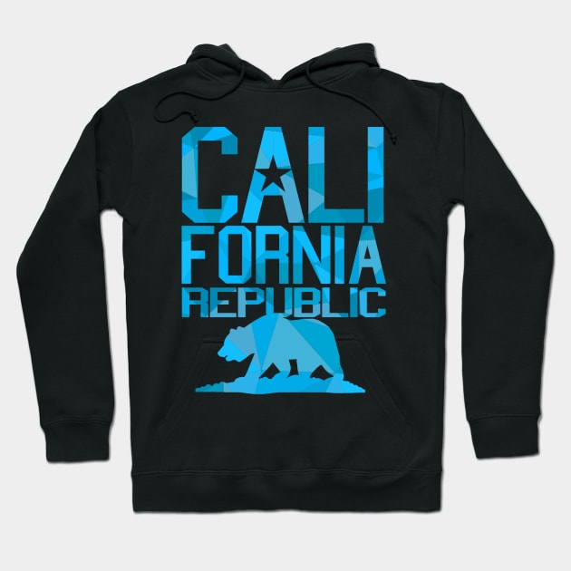 California Republic Bear (ice blue version) Hoodie by robotface